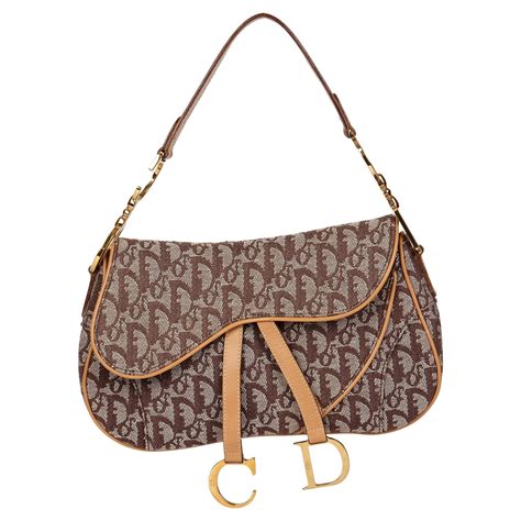 christian dior canvas saddle bag